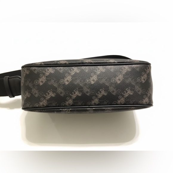 COACH Horse & Carriage Monogram Camera Crossbody Bag Black Brown Signature - Picture 3 of 10